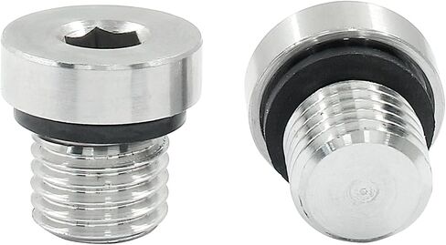 Hordion 2Pcs M18 x 1.5 Inner Hex Head Pipe Plug Socket 304 Stainless Steel Plug with Copper Washer in Kuwait