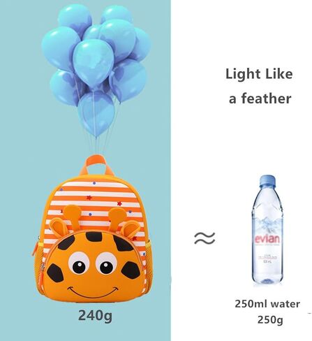 Toddler Backpack Neoprene Zoo Kids Casual Backpack Water Resistance Kindergarten Preschool Bags for Little Boys Girls (Elephant Blue) in Saudi Arabia