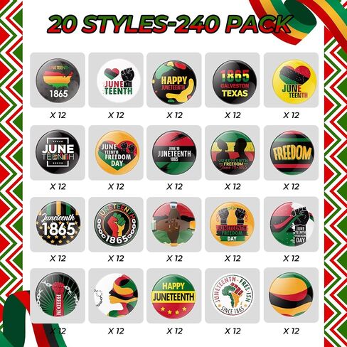 80 Pieces Juneteenth Button Badge Pins 1.5 Inch June 19th 1865 Juneteenth Celebrate Freedom Button African American Liberal Pins Independence Festival Decoration for Party Supplies, 20 Styles in Saudi Arabia