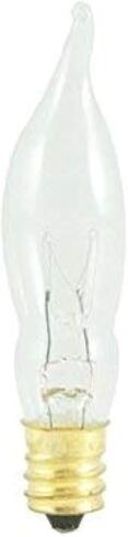 25 Pack - Bulbrite 7.5CFC/15/3 7.5W Flame Candelabra Tip Chandelier Bulb, Clear in Saudi Arabia