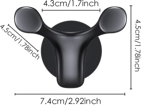 2PCS Heavy Duty Magnetic Double Hooks, Rubber Coated Magnetic Double Hooks for Coats Hats Bags Keys Towels Black Powerful Magnet Hooks for Metal Surfaces in Home Office Garage Cruise RV in Saudi Arabia
