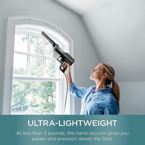 Shark QH201Q Ultralight Corded Handheld Vacuum with Self-Cleaning Pet Power Brush, Pet Crevice Tool and Precision Duster, Hypervelocity Suction & Removable 0.35 Qt. Dust Cup Red (Renewed) in Saudi Arabia