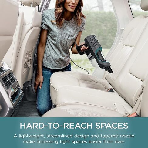 Shark QH201Q Ultralight Corded Handheld Vacuum with Self-Cleaning Pet Power Brush, Pet Crevice Tool and Precision Duster, Hypervelocity Suction & Removable 0.35 Qt. Dust Cup Red (Renewed) in Saudi Arabia