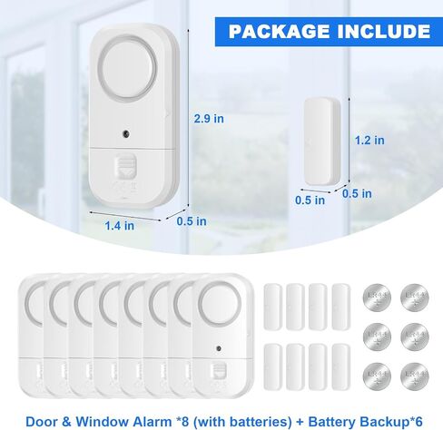 Door Window Alarm Sensors - Door Alarms for Kids Safety, Door Alarms for Home Security, for Home, Office, Store, Garage, Dorm Room, Apartment, RV, 8 Pack in Saudi Arabia