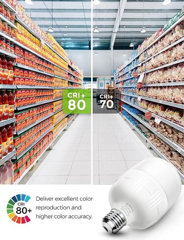 LOHAS Super Bright Light Bulbs, 250-300W Equivalent 3400LM E26 Garage LED Bulb, 5000K Daylight 30 Watt High Lumen LED Bulb w/E39 Adapter for Commercial Warehouse Workshop Factory Backyard Barn, 2 Pack in Kuwait