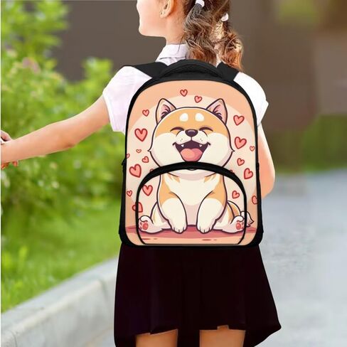 Kids 3 in 1 School Bag Set Corgi School Backpacks 12 Inch Schoolbag for Elementary Kindergarten School Animal Print Bookbag with Lunch Box and Pencil Case in Saudi Arabia