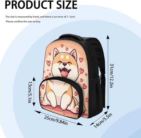 Kids 3 in 1 School Bag Set Corgi School Backpacks 12 Inch Schoolbag for Elementary Kindergarten School Animal Print Bookbag with Lunch Box and Pencil Case in Saudi Arabia