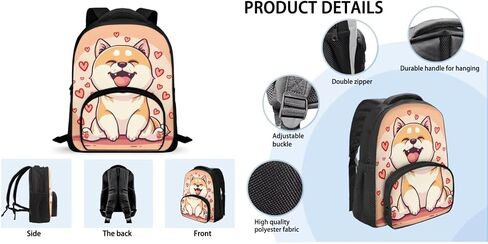 Kids 3 in 1 School Bag Set Corgi School Backpacks 12 Inch Schoolbag for Elementary Kindergarten School Animal Print Bookbag with Lunch Box and Pencil Case in Saudi Arabia