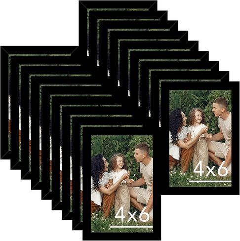 18 Packs 4x6 Picture Frames Black, 4x6 Frames Bulk, Gallery Wall Frame Set, 4 by 6 Frame Set of 18, Collage Wall Decor Photo Frames Set for Wall Hanging and Tabletop, Black in Saudi Arabia
