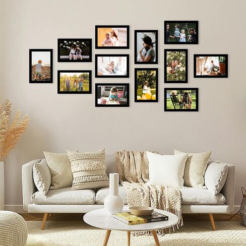 18 Packs 4x6 Picture Frames Black, 4x6 Frames Bulk, Gallery Wall Frame Set, 4 by 6 Frame Set of 18, Collage Wall Decor Photo Frames Set for Wall Hanging and Tabletop, Black in Saudi Arabia