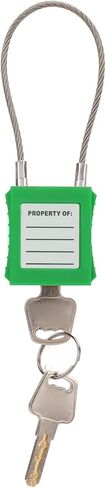 Lockout Tagout Safety Padlock, 85mm Shackle Steel Cable Locks with 2 Key for Lock Out Tag Out Stations, Multi Color Optional(Green) in Saudi Arabia