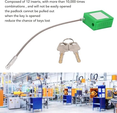 Lockout Tagout Safety Padlock, 85mm Shackle Steel Cable Locks with 2 Key for Lock Out Tag Out Stations, Multi Color Optional(Green) in Saudi Arabia