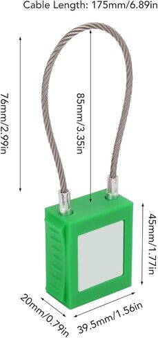 Lockout Tagout Safety Padlock, 85mm Shackle Steel Cable Locks with 2 Key for Lock Out Tag Out Stations, Multi Color Optional(Green) in Saudi Arabia