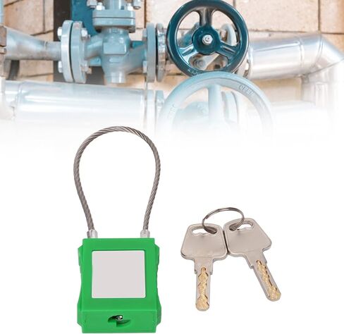 Lockout Tagout Safety Padlock, 85mm Shackle Steel Cable Locks with 2 Key for Lock Out Tag Out Stations, Multi Color Optional(Green) in Saudi Arabia