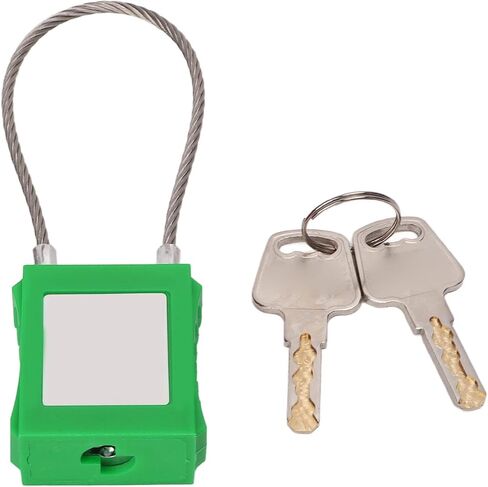 Lockout Tagout Safety Padlock, 85mm Shackle Steel Cable Locks with 2 Key for Lock Out Tag Out Stations, Multi Color Optional(Green) in Saudi Arabia