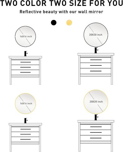 15.7" Wall Mirror Bathroom Round Mirror Circle Mirror for Wall Farmhouse Mirrors for Make Up Vanity Wall Mounted Mirror Living Room Entryway Bedroom Decor, Gold in Saudi Arabia