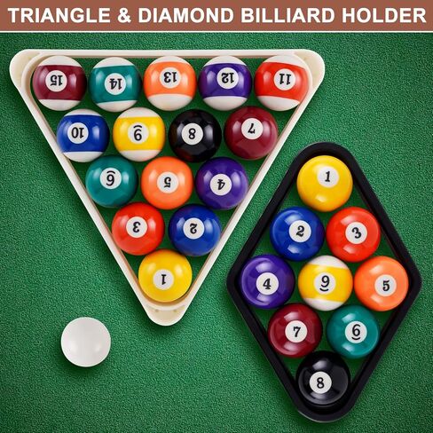 ملحقات طاولة حمام السباحة الفاخرة من JIAWANSHUN، مجموعة 16 كرة مع عصاين لحمام السباحة، وإكسسوارات البلياردو مع حامل كرة مثلث وماس، مجموعة فرشاة طاولة حمام السباحة in Kuwait