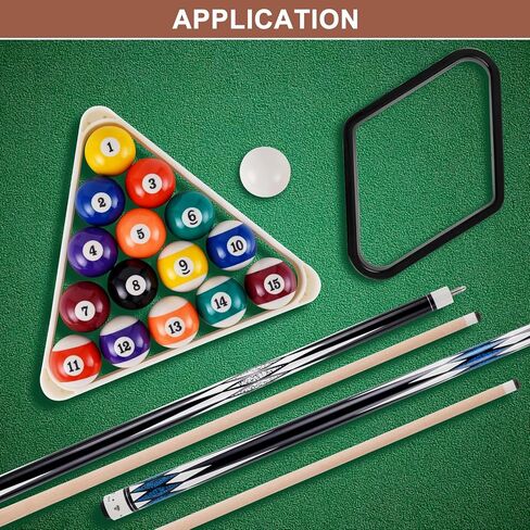 ملحقات طاولة حمام السباحة الفاخرة من JIAWANSHUN، مجموعة 16 كرة مع عصاين لحمام السباحة، وإكسسوارات البلياردو مع حامل كرة مثلث وماس، مجموعة فرشاة طاولة حمام السباحة in Kuwait