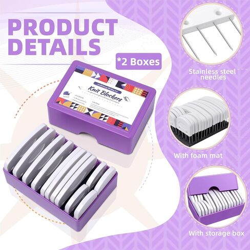 Opstin 130Pcs Knit Blockers Pins Kit, Knit Blocking Combs for Blocking Knitting,Crochet,Blocking Needles,Knitting Blocking Tools,Lace or Needlework Projects in Saudi Arabia