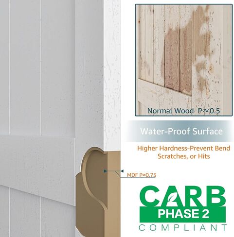48''x84'' Sliding Barn Door with 8ft Barn Door Hardware Kit & Handle & Floor Guides-Assembly Required-Include Installation Manual, K-Frame, White in Saudi Arabia