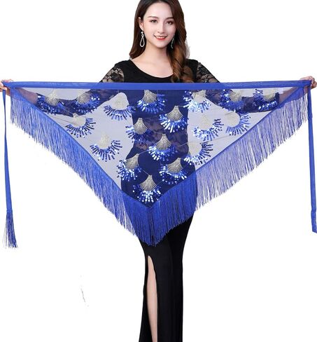 تنورة وشاح الورك مثلثة للرقص الشرقي للسيدات مع هامش وترتر زي الهالوين in Kuwait