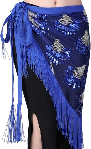 تنورة وشاح الورك مثلثة للرقص الشرقي للسيدات مع هامش وترتر زي الهالوين in Kuwait