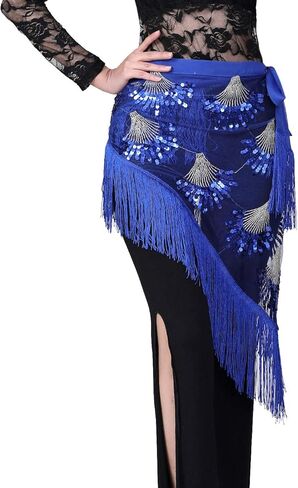 تنورة وشاح الورك مثلثة للرقص الشرقي للسيدات مع هامش وترتر زي الهالوين in Kuwait