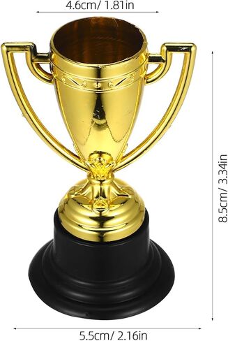Toyvian 10pcs Mini Trophies Plastic Golden Mini Award Trophy Reward Cups Decor Gift Awards Trophy with Black Base in Saudi Arabia