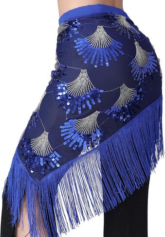 تنورة وشاح الورك مثلثة للرقص الشرقي للسيدات مع هامش وترتر زي الهالوين in Kuwait