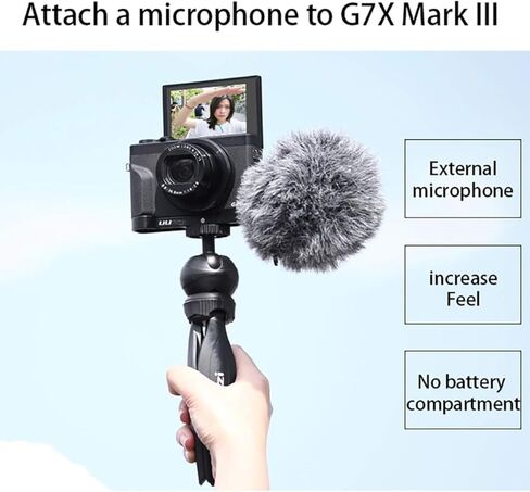 UURig G7X Mark III Vlog Camera Cold Shoe Extension ميكروفون جانبي للتركيب لكاميرا Canon G7X Mark III، حامل ثلاثي القوائم 1/4 بوصة، ملحقات تسجيل الفيديو - R016 C-G7X in Kuwait