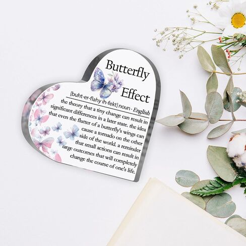Butterfly Effect Definition Sign, Inspirational Quote Decor, Motivational Plaque for Women Friends, Desk Decorative Sign for Home Office, Butterfly Effect Plaque in Saudi Arabia