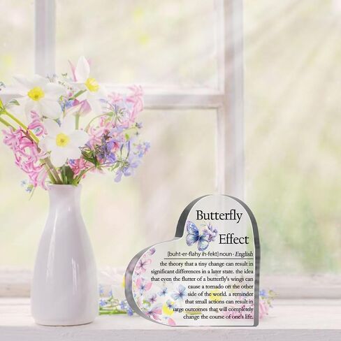 Butterfly Effect Definition Sign, Inspirational Quote Decor, Motivational Plaque for Women Friends, Desk Decorative Sign for Home Office, Butterfly Effect Plaque in Saudi Arabia