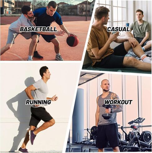 شورت رياضي رياضي للرجال - شورت كرة سلة أسود كاجوال سريع الجفاف مع جيوب للجري والتمارين الرياضية in Kuwait