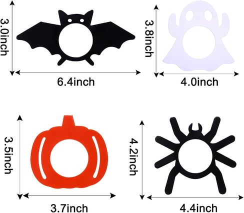 16PCS Halloween Napkin Rings, Acrylic Pumpkin Ghost Bat Spider Napkin Serviette Holder Rings Decorative Hallow Out Fall Napkin Ring Set for Halloween Holiday Party Family Gather Table Settings in Saudi Arabia