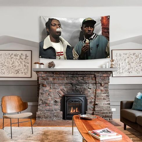 Generic American Rap Tyl-er Singer Asap Roc-ky Music Poster Tapestry 3X5 Feet Indoor and Outdoor Hanging Blankets Can Be Used for Wall Decoration of Dormitories Party Themed Background Decoration in Saudi Arabia