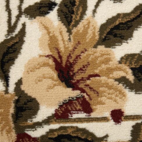 سجادة منطقة قزوين أوبتيموم من Home Dynamix، 3'7 بوصة × 5'2، زهور ميدالية تقليدية، عاجي/بورجوندي/أصفر in Kuwait