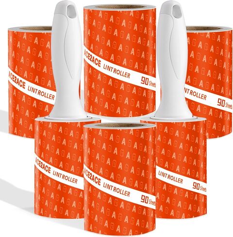 ACE2ACE Lint Rollers for Pet Hair Extra Sticky, 540 Sheets Lint Roller Refills for Clothes, Reusable Lint Roller Pack for Clothing, Carpet, Dog & Cat Hair Removal, 6 Rollers+ 2 Handle, White in Saudi Arabia