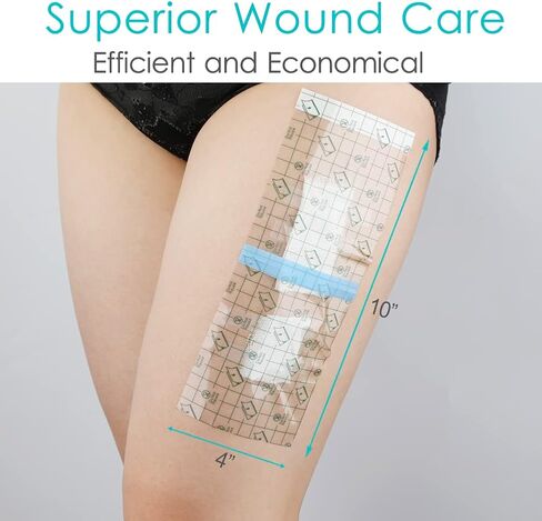 100Pcs Waterproof Shower Protector Bandage 4"x4" for Chest Chemo Dialysis Catheter Shower Cover Hemodialysis Port Surgery Incisions Bath Guard Patch Transparent Film Clear Adhesive Wounds Dressing in Saudi Arabia