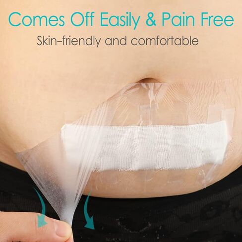 100Pcs Waterproof Shower Protector Bandage 4"x4" for Chest Chemo Dialysis Catheter Shower Cover Hemodialysis Port Surgery Incisions Bath Guard Patch Transparent Film Clear Adhesive Wounds Dressing in Saudi Arabia