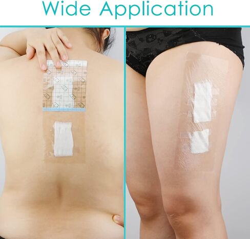 100Pcs Waterproof Shower Protector Bandage 4"x4" for Chest Chemo Dialysis Catheter Shower Cover Hemodialysis Port Surgery Incisions Bath Guard Patch Transparent Film Clear Adhesive Wounds Dressing in Saudi Arabia