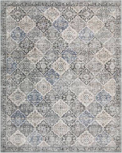 Moroccan Washable Living Room Rug, 8x10 Soft Non-Slip Bedroom Rug, Non Shedding Oriental Trellis Retro Rug Farmhouse Rugs for Living Room Bedroom Office Dining Room in Saudi Arabia