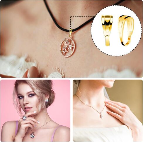 Vin Beauty 600 قطعة قرصة الكفالة لصنع المجوهرات، مشبك قلادة معدنية، المفاجئة قرصة الكفالة للمعلقات، قلادة المشبك موصلات الكفالة النتائج لقلادة المجوهرات DIY الحرف اليدوية صنع اللوازم، 3 ألوان in Kuwait