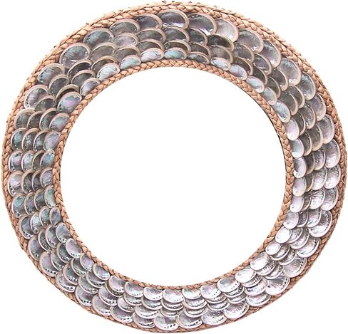 Wowser Faux Shell with Rope Trim Framed Mirror, Unique Wall Hanging Mirror, Nautical Home Decoration, 18.75 Inches in Saudi Arabia