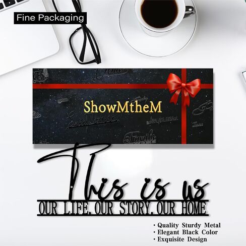 لافتة ShowMtheM This is us المعدنية، ديكور المدخل المعدني، هذه لافتة أمريكية مقاس 30.48 سم × 12.7 سم، هذه هي ديكور الحائط الأمريكي، هدية مثالية للتدفئة المنزلية والعطلات in Kuwait