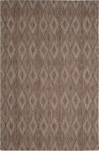 سجادة SAFAVIEH Courtyard Collection Accent - 4 × 5'7 بوصة، بني وبني، لا تتساقط وسهلة العناية، داخلية/خارجية وقابلة للغسل - مثالية للفناء والفناء الخلفي وغرفة الطين (CY8522-36322) in Saudi Arabia