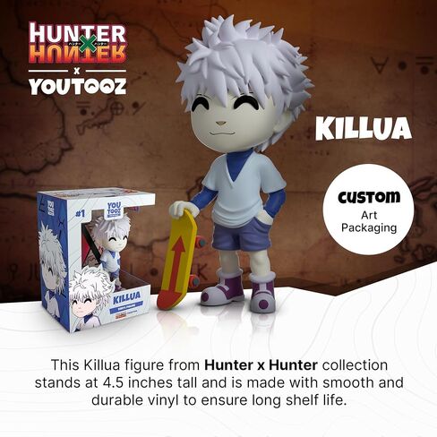 شخصية Youtooz Killua من الفينيل، إصدار محدود 4.5 بوصة، شخصية Killua Zoldyc بتفاصيل عالية من سلسلة الرسوم المتحركة Hunter x Hunter - مجموعة Youtooz Hunter x Hunter in Kuwait