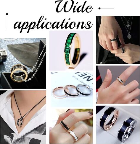 UNICRAFTALE 14Pcs 7 Sizes Ring Blanks Titanium Steel Grooved Finger Rings Set Electrophoresis Black Core Inlay Ring for Resin Empty Unisex Rings for DIY Jewelry Making in Kuwait