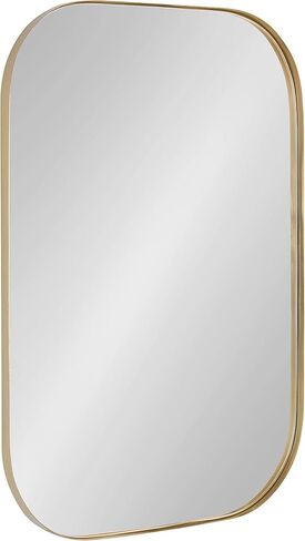 Kate and Laurel Rollo Midcentury Rounded Rectangle Mirror, 20 x 30, Gold, Modern Metal Framed Mirror in Saudi Arabia