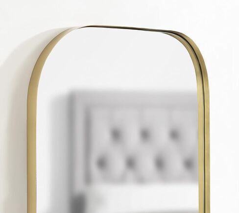 Kate and Laurel Rollo Midcentury Rounded Rectangle Mirror, 20 x 30, Gold, Modern Metal Framed Mirror in Saudi Arabia