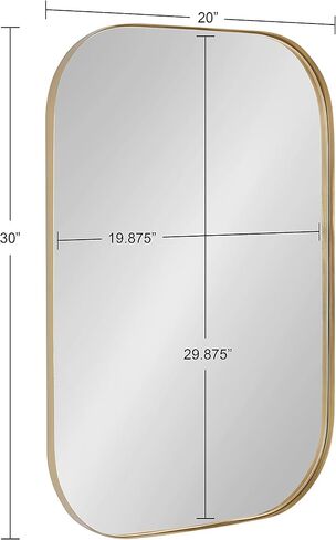 Kate and Laurel Rollo Midcentury Rounded Rectangle Mirror, 20 x 30, Gold, Modern Metal Framed Mirror in Saudi Arabia